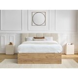 Bobochic Paris Bež oblazinjena oblazinjena/iz iverne plošče zakonska postelja s prostorom za shranjevanje z letvenim dnom 180x200 cm Kumo – | Shoptok.si