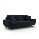Cosmopolitan Design Temno modra žametna raztegljiva sedežna garnitura s prostorom za shranjevanje 235 cm Kyoto – | Shoptok.si