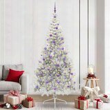  Umjetna preddekorirana božićna jelka srebrna 240 cm PET | Shoptok.si