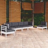 Maison Chic Seti vrtnega pohištva - Vrtna garnitura - Vrtni pohištvo set 6-delna z blazinami trdna borovina, (21805262) | Shoptok.si