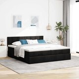 vidaXL Otomanski posteljni okvir z vzmetnicami črn 160x200 cm blago | Shoptok.si