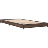 vidaXL Posteljni okvir rjav hrast 75x190 cm inženirski les in kovina, (21128522) | Shoptok.si
