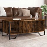 vidaXL Klubska mizica dimljeni hrast 100x51x40 cm inženirski les | Shoptok.si