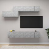 vidaXL 7-dijelni set TV ormarića siva boja betona od iverice | shoptok.hr