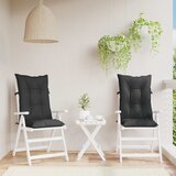  Set Jastučića za Stolicu s Visokim Naslonom 2 pcs Melange Crna | shoptok.hr