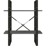 vidaXL ormarić za knjige s 2 razine sivi 60x30x70 cm masivna borovina | shoptok.hr