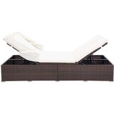 Poli Ležalnik z blazino za 2 osebi poli ratan rjav | Shoptok.si