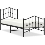 Metalni okvir kreveta s uzglavljem i podnožjem crni 80 x 200 cm | shoptok.hr