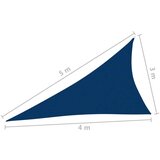 vidaXL Jedro protiv sunca od tkanine Oxford trokutasto 3x4x5 m plavo | shoptok.hr