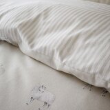 Catherine Lansfield Bež flanelska posteljina za bračni krevet 200x200 cm Sheep – | shoptok.hr