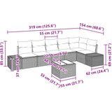  Sjedeća garnitura za vrt 7 kom. Smeđa poliratan 227 x 62 x 69 cm | shoptok.hr