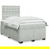  The Living Store Box spring postelja z vzmetnico svetlo siva 120x190 cm žamet - Box Spring Postelja, (21488765) Cene