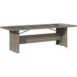  Vrtni stol sa staklenom pločom sivi 240x90x75 cm od poliratana | Eponuda.ba