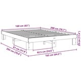 vidaXL posteljni okvir brez vzmetnice 160x200 cm masivni les hrast | Shoptok.si