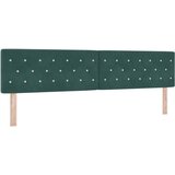  LED Box Spring Krevet Tamnozelena 200 x 200 cm Baršun | Eponuda.com