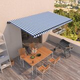 vidaXL Ročno zložljiva tenda 500x350 cm modra in bela Cene