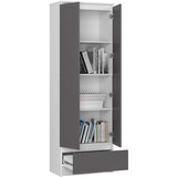 AKORD Regal, 2 Vrata In 1 Predal, Bela/Siva, (5000332552) | Shoptok.si