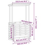 Vanjski barski stol s krovom smeđi 112 5 x 57 x 195 5 cm drveni | shoptok.hr