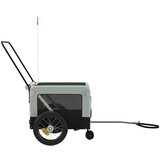 Prikolica za bicikl za ljubimce sivo-crna od tkanine i željeza | shoptok.hr