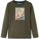 vidaXL Otroška majica z dolgimi rokavi kaki 116 Cene