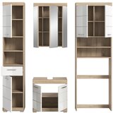 MID.YOU Kopalnica Lambada, Barva Hrasta, Bela, 4-Delna | Shoptok.si