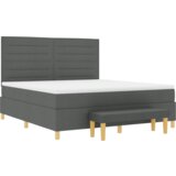  Krevet s boxspringom s madracem i klupom Tamno siva 180x200 cm Tkanina | shoptok.hr