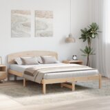 vidaXL posteljni okvir s hrbtno podporo 150x200 cm iz trdnega bora | Shoptok.si