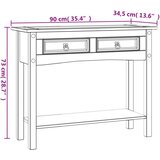  Konzolni stol borovina meksički stil Corona bijeli 90x34,5x73cm | shoptok.hr