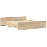  Okvir kreveta s uzglavljem i podnožjem boja hrasta 200x200 cm | shoptok.hr