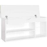 vidaXL klupa za cipele s jastukom sjajna bijela 104x30x49 cm iverica | shoptok.hr