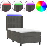 The Living Store Box spring postelja z vzmetnico LED temno siva 90x200 cm žamet - Box Spring Postelja, (21489970) | Shoptok.si