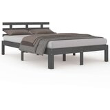  Posteljni okvir siv iz trdnega lesa 200x200 cm, (20648334) | Shoptok.si