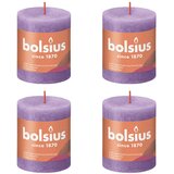 Bolsius rustične debele svijeće Shine 4 kom 80 x 68 mm ljubičaste | shoptok.hr