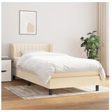  Box spring postelja z vzmetnico krem 100x200 cm blago | Shoptok.si