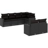  7-dijelni set vrtnih sofa od poliratana s jastucima crni | shoptok.hr