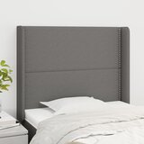  Uzglavlje s ušima tamnosivo 93x16x118/128 cm od tkanine | shoptok.hr