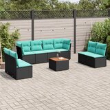  9-dijelni set vrtnih sofa od poliratana s jastucima crni | shoptok.hr