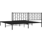 Metalni okvir za krevet s uzglavljem crni 200x200 cm | shoptok.hr
