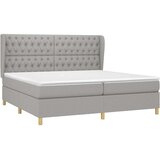  Krevet s oprugama i madracem svjetlosivi 200 x 200cm od tkanine | shoptok.hr