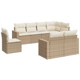 Maison Chic Seti vrtnega pohištva - Vrtna garnitura - Vrtni pohištvo set 8-delna z blazinami bež poli ratan, (21798920) | Shoptok.si