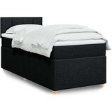 vidaXL Krevet s oprugama i madracem crni 100 x 200 cm od tkanine | shoptok.hr