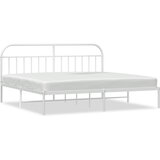 Metalni okvir za krevet s uzglavljem bijeli 200x200 cm | shoptok.hr