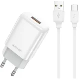 adapter EU01 12W 2,4A USB A s kablom Tyoe C - (EU Blister) bel