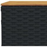 vidaXL vrtni stol crni 55 x 55 x 36 cm od poliratana i bagremovog drva | shoptok.hr