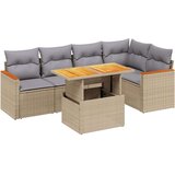 vidaXL 6-dijelni set vrtnih sofa s jastucima bež od poliratana | shoptok.hr