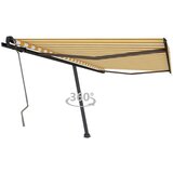 vidaXL prostostoječa ročno zložljiva tenda 400x350 cm rumena/bela | Shoptok.si