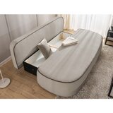 Ropez Rjava/sivorjava žametna raztegljiva/s prostorom za shranjevanje sedežna garnitura 210 cm Saga – | Shoptok.si