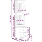  Drvo za dvoranu SANDNES 45x40x159,5 cm puno drvo bor | shoptok.hr