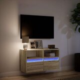 vidaXL Zidni TV ormarić s LED svjetlima boja hrasta 80 x 31 x 45 cm | shoptok.hr