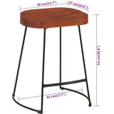  Barski stolci Gavin 2 kom 45 x 38 x 53 od masivnog drva manga | shoptok.hr